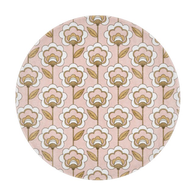 Mid-Century Modern Floral Pattern Cutting Board (Front)