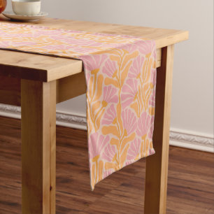 Mid Century Modern Floral Pattern Medium Table Runner