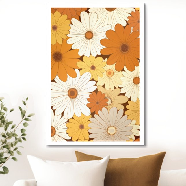 Mid Century Modern Floral Poster (Transform your space with the timeless beauty of mid century modern floral art print. )