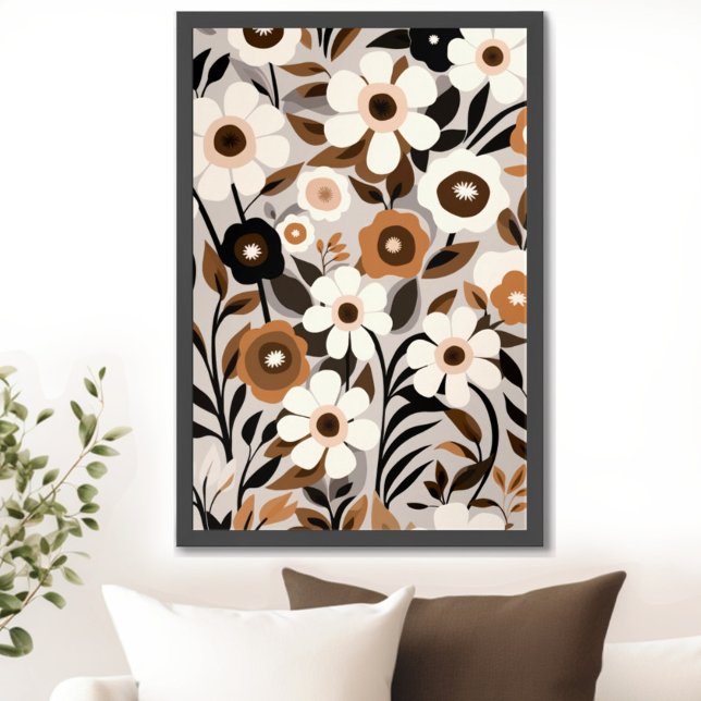Mid Century Modern Floral Poster (Transform your space with the timeless beauty of mid century modern floral art print. )