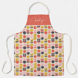 Mid-Century Modern Flower Pattern Apron