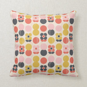 Mid-Century Modern Flower Pattern Cushion