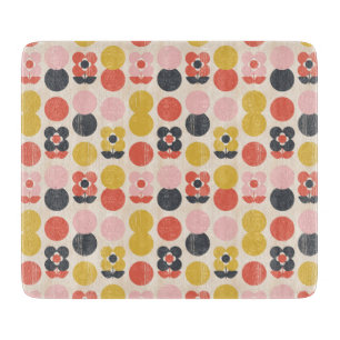Mid-Century Modern Flower Pattern Cutting Board