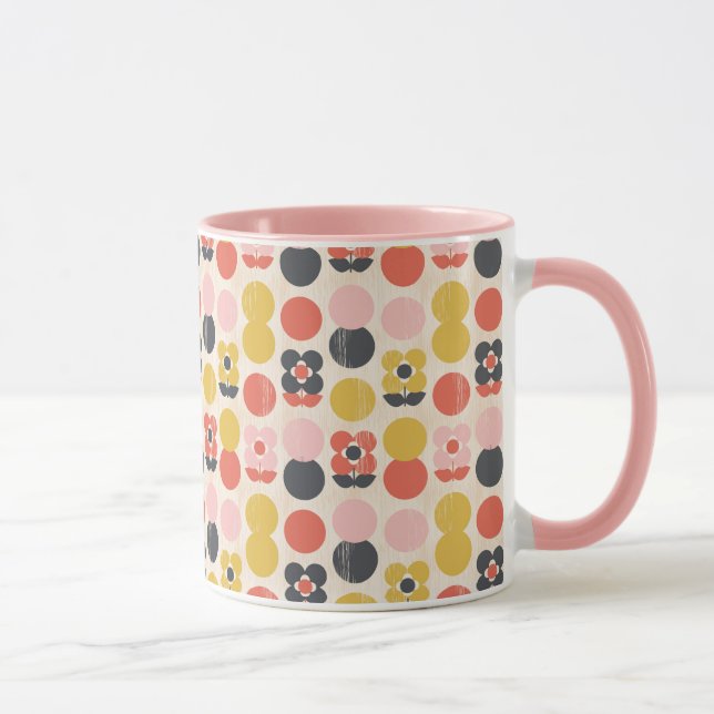 Mid-Century Modern Flower Pattern Mug (Right)