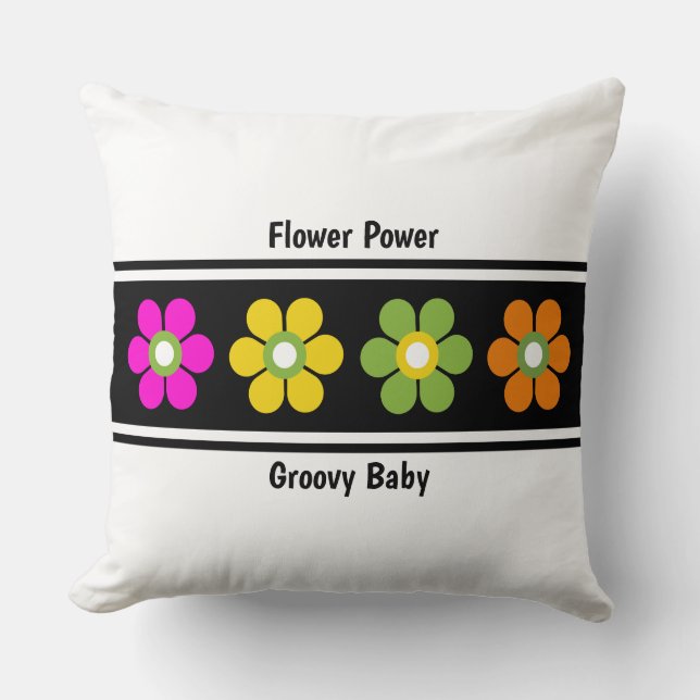 Mid Century Modern Flower Power Cushion (Front)