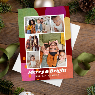 Mid Century Modern Fun Multi Photo Holidays Invitation