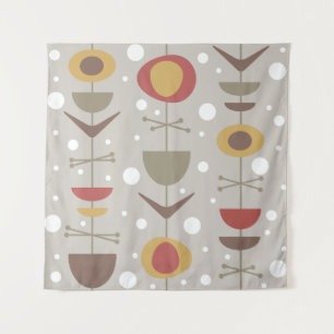 Mid Century Modern Garden Multicolored Tapestry