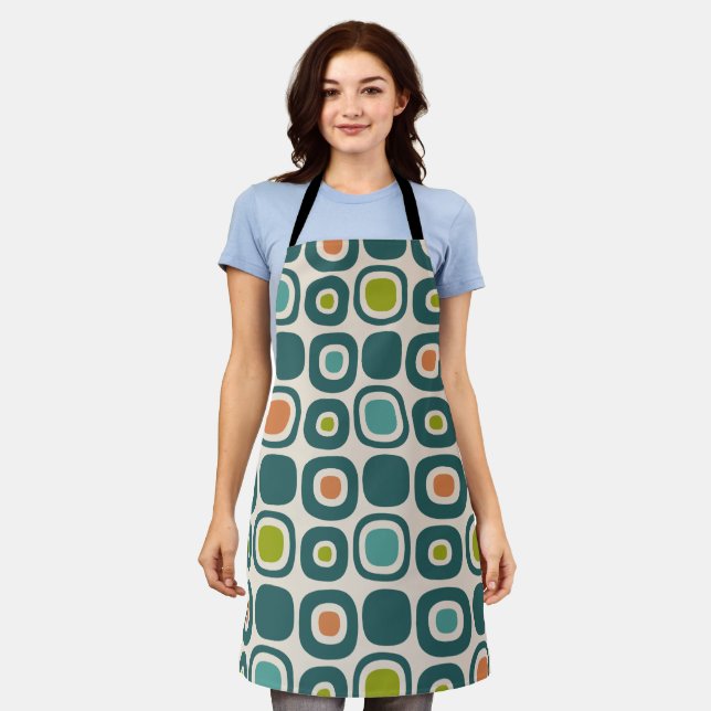 Mid Century Modern Garden Path Pattern Apron (Worn)