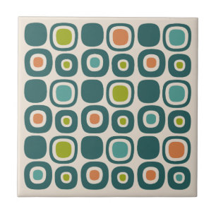 Mid Century Modern Garden Path Pattern Ceramic Tile