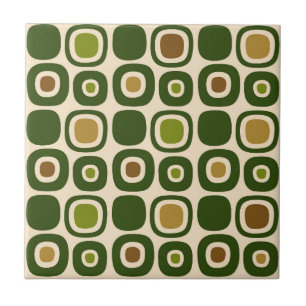 Mid Century Modern Garden Path Pattern Ceramic Tile
