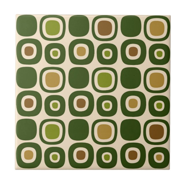 Mid Century Modern Garden Path Pattern Ceramic Tile (Front)