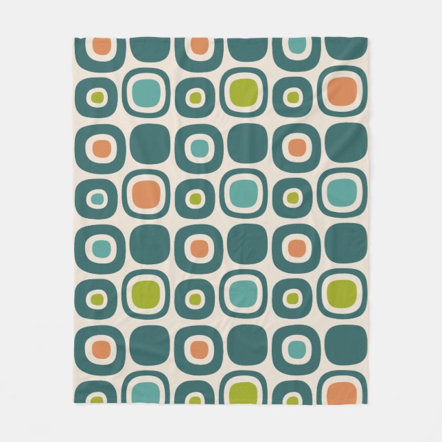 Mid Century Modern Garden Path Pattern Fleece Blanket (Front)