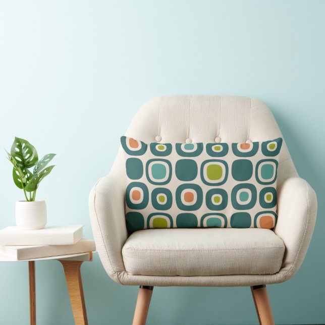 Mid Century Modern Garden Path Pattern Lumbar Cushion (Chair)