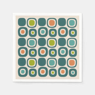 Mid Century Modern Garden Path Pattern Napkin