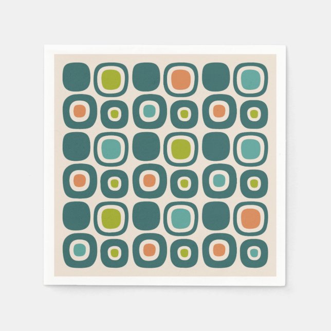 Mid Century Modern Garden Path Pattern Napkin (Front)