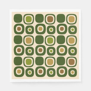 Mid Century Modern Garden Path Pattern Napkin