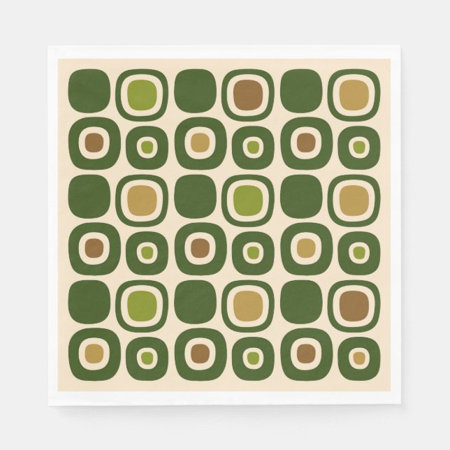 Mid Century Modern Garden Path Pattern Napkin (Front)