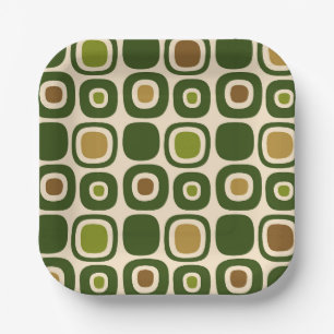 Mid Century Modern Garden Path Pattern Paper Plate