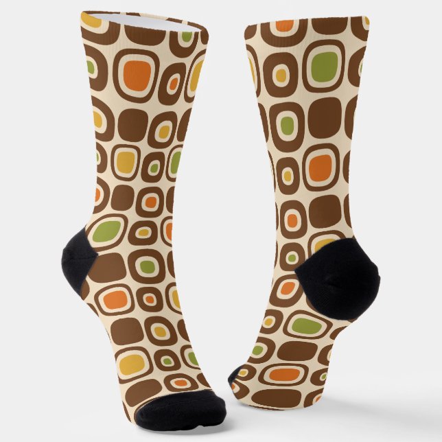 Mid Century Modern Garden Path Pattern Socks (Angled)
