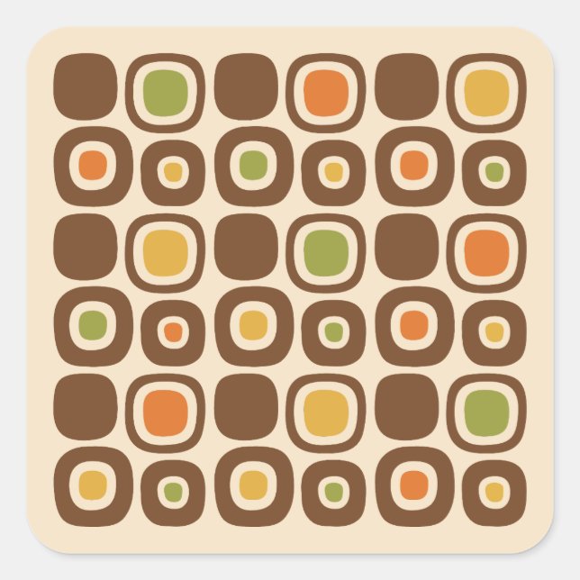 Mid Century Modern Garden Path Pattern Square Sticker (Front)