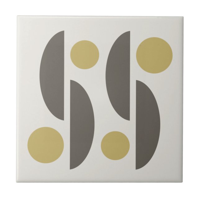 Mid Century Modern Geo Abstract 05 Ceramic Tile (Front)