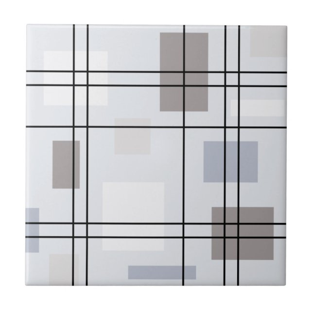 Mid Century Modern Geometric 16 Ceramic Tile (Front)