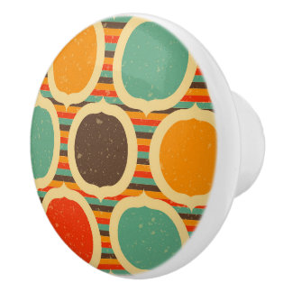 Mid Century Modern geometric 5 Ceramic Knob