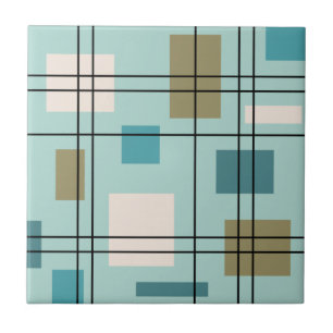 Mid Century Modern Geometric 5 Ceramic Tile