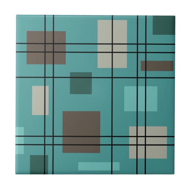 Mid Century Modern Geometric 8 Ceramic Tile (Front)