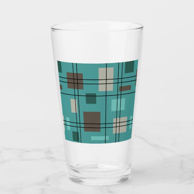 Mid Century Modern Geometric 8 Glass (Front)
