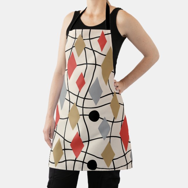 Mid Century Modern Geometric Abstract Apron (Insitu)
