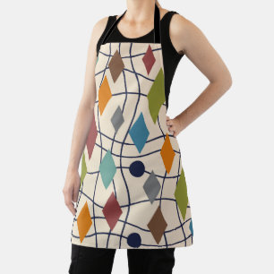 Mid Century Modern Geometric Abstract Apron