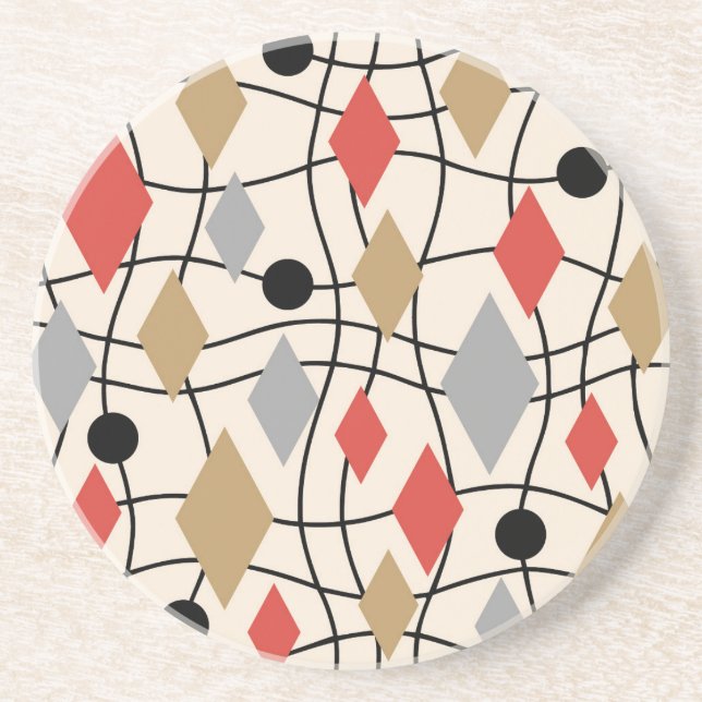 Mid Century Modern Geometric Abstract Coaster (Front)