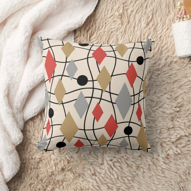 Mid Century Modern Geometric Abstract Cushion (Blanket)