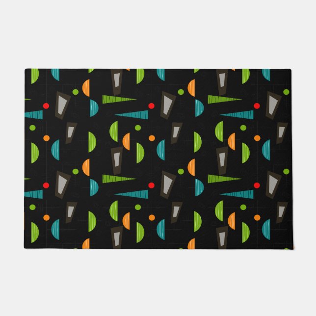 Mid-Century Modern Geometric Abstract Doormat (Front)