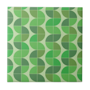 Mid Century Modern Geometric Abstract green   Ceramic Tile