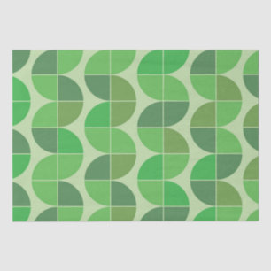 Mid Century Modern Geometric Abstract green Tissue Paper