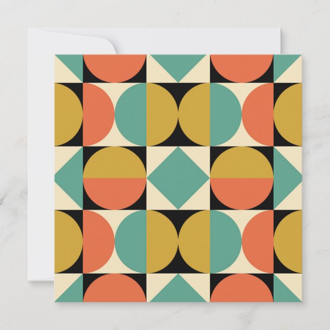Mid Century Modern Geometric Abstract Invitation (Front)