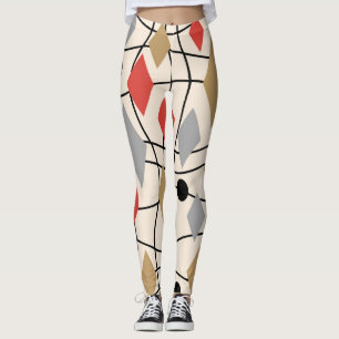 Mid Century Modern Geometric Abstract Leggings
