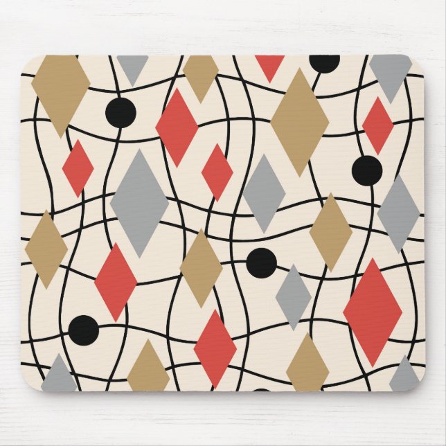 Mid Century Modern Geometric Abstract Mouse Pad (Front)