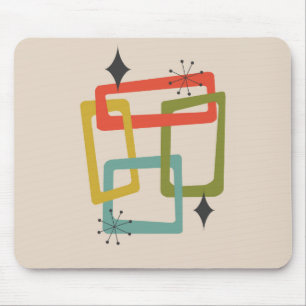 Mid-Century Modern Geometric Abstract Mouse Pad