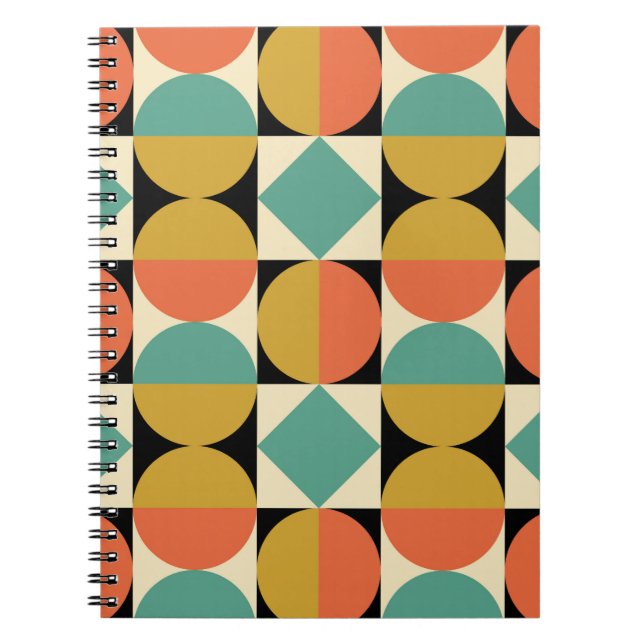Mid Century Modern Geometric Abstract Notebook (Front)