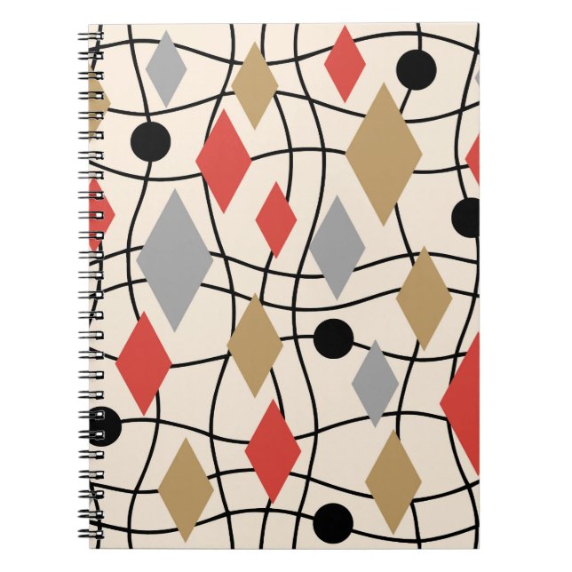 Mid Century Modern Geometric Abstract Notebook (Front)