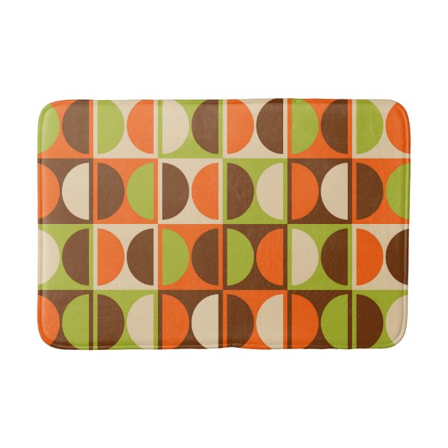 Mid Century Modern Geometric Abstract Pattern Bath Mat (Front)