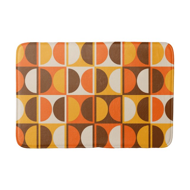 Mid Century Modern Geometric Abstract Pattern Bath Mat (Front)