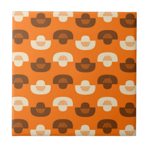 Mid Century Modern Geometric Abstract Pattern Ceramic Tile