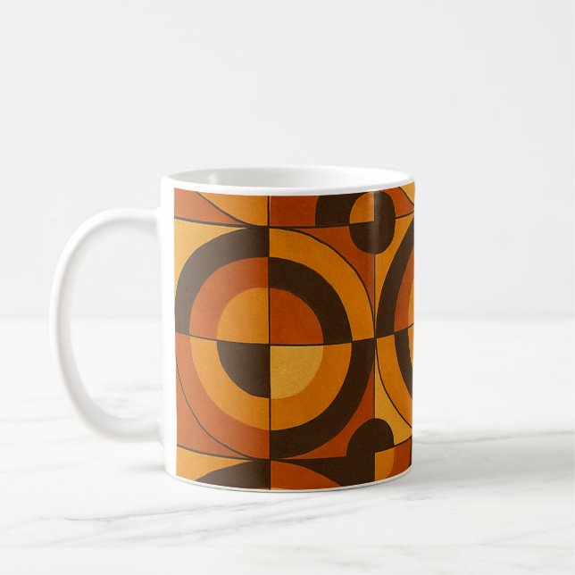 Mid Century Modern Geometric Abstract Pattern Coffee Mug (Left)