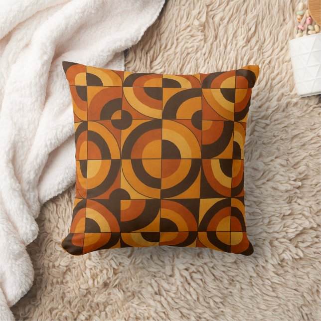 Mid Century Modern Geometric Abstract Pattern Cushion (Blanket)