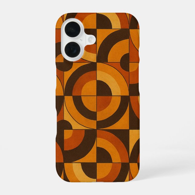 Mid Century Modern Geometric Abstract Pattern iPhone 16 Case (Back)