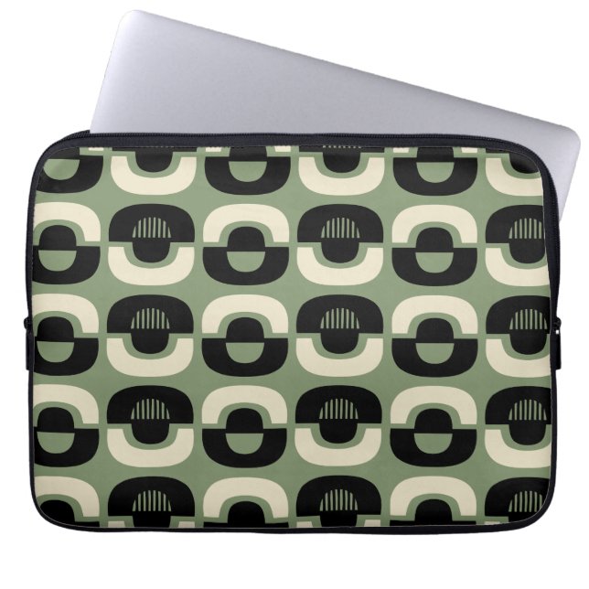 Mid Century Modern Geometric Abstract Pattern Laptop Sleeve (Front)